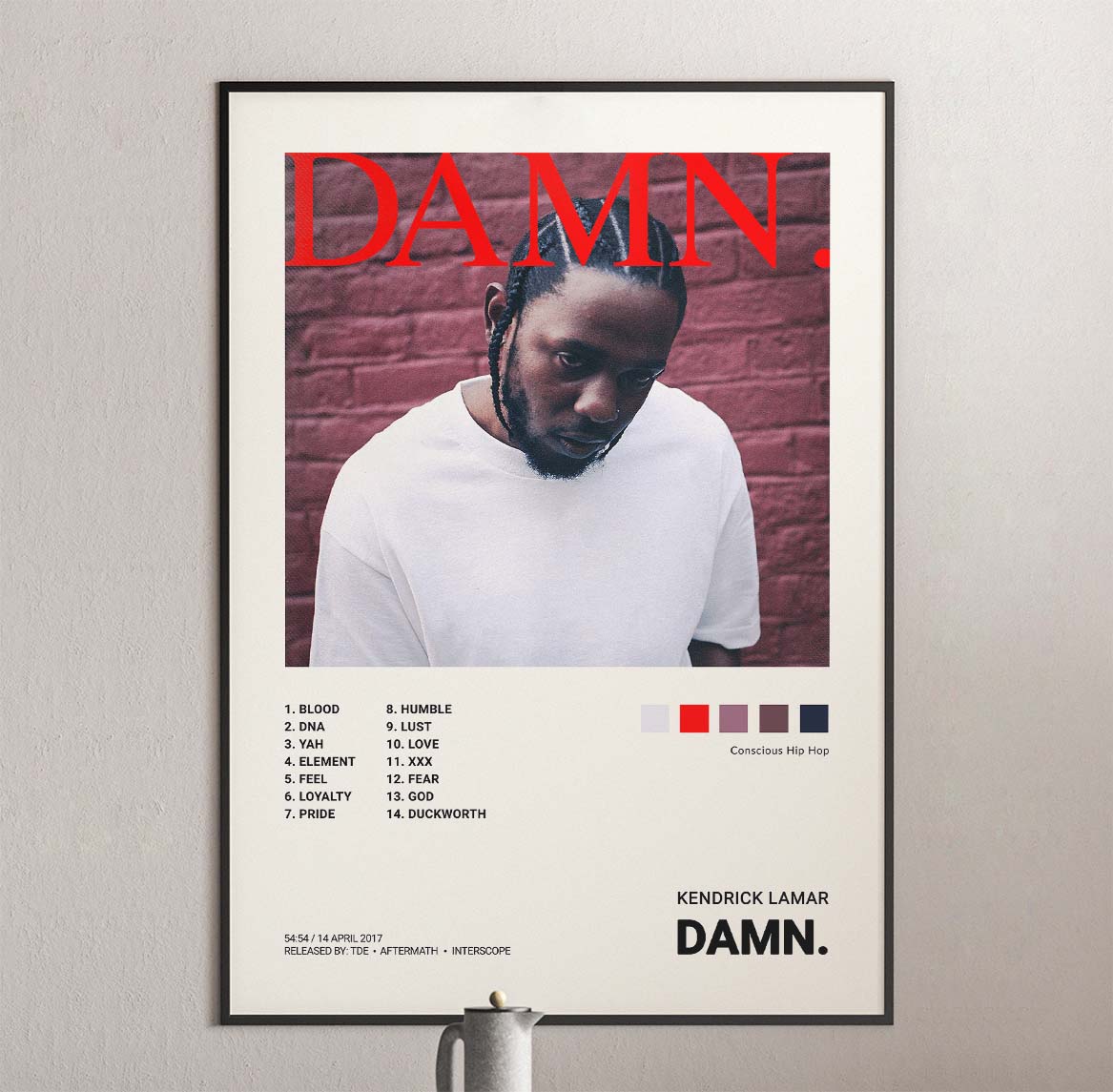 Kendrick Lamar - DAMN Album Cover Poster | Architeg Prints